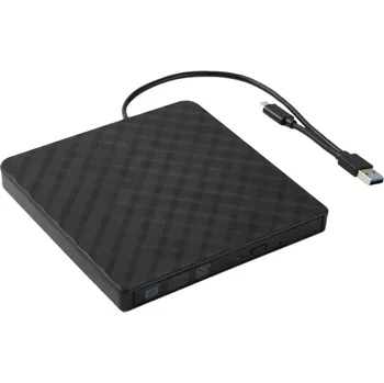 Externí CD DVD mechanika s USB 3.0 a USB-C Plug and Play Vypalovačka Čtečka pro Windows Linux IOS Mac Rychlost 8x DVD 24x CD