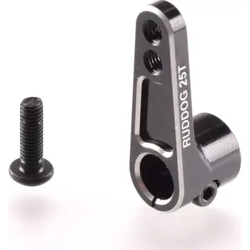 RC náhradní díl RUDDOG Hliníková servo offset páka 25 zubů, černá