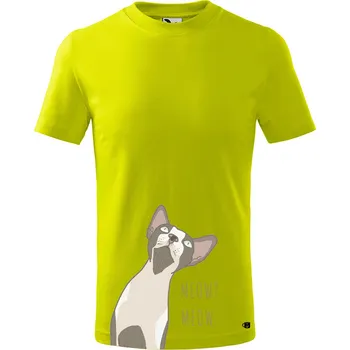 Dětské tričko s potiskem Sphynx Velikost: 146/10 let, Barva trička: Limetková