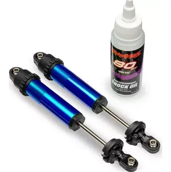 RC náhradní díl Traxxas tlumič GT-Maxx zadní hliníkový modrý (2)