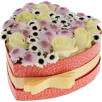 Dárková krabička Krabička květin PINK MELANIA červená 19x9cm