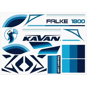 RC náhradní díl KAVAN Falke 1800mm sada nálepek - modrá
