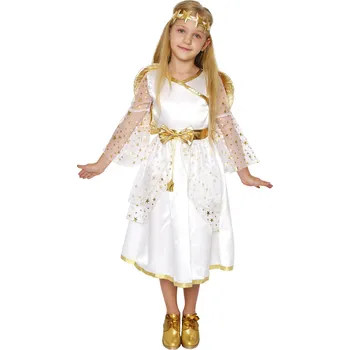 Karnevalový kostým Kostým dětský Anděl se zlatými detaily vel.7-9 let