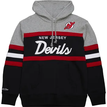 Pánská mikina Mitchell & Ness Pánská mikina New Jersey Devils NHL Head Coach Hoodie Velikost: M