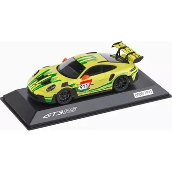 autíčko PORSCHE 911 GT3 RS (992) Ltd Edition Model 1:43 startovní číslo 911 žlutá (Tlakově litý sběratelský model)