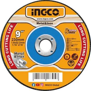 Řezný kotouč Ingco MCD162301 Kotouč řezný na kov, 230 x 1,6 x 22,2 mm MCD162301