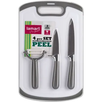 Kuchyňský nůž Lamart LT2097 4dílná sada nožů, škrabky a prkénka PEEL 42003754