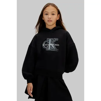 Chlapecká mikina Dětská bavlněná mikina Calvin Klein Jeans IG0IG03068.128.176.PPY2 černá 99X, vel. 128