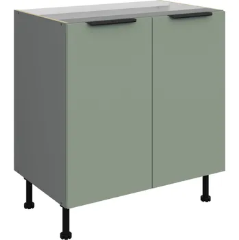 Kuchyňská skříňka 80 D 2F BB, spodní kuchyňská skříňka Aria aquamarine/antracit