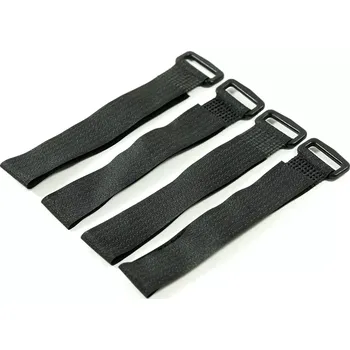 RC náhradní díl SWORKz černé suché zipy pásky pro upevnění LiPo sady, 4 ks.