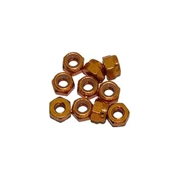 RC náhradní díl Ultimate Racing M3. alu samojistné matičky zlaté (10 ks.)