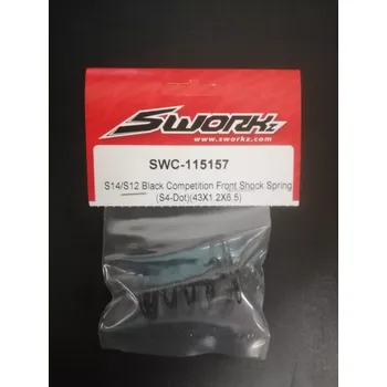 RC náhradní díl SWORKz 1/10 Competition černé pružiny olej. tlumičů přední S4, 43x1.2x6.5mm, 2 ks.