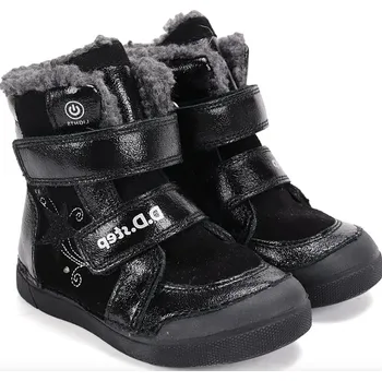 Dívčí zimní obuv D.D.STEP ZIMNÍ BLIKACÍ OBUV W068-52745BM BLACK (27) - 763515814844