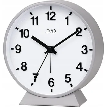 Budík Analogový budík kulatý JVD šedý | Tichý chod | Přehledný ciferník | Ověřeno 1000+ zákazníky | Budík do ložnice | Klasický budík | ROMERO quartzový strojek, tichý chod, arabská čísla
