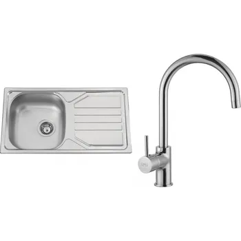 Nerezový dřez Set Sinks OKIO 780 + baterie Baterie: VITALIA, Výpusť: 3 1/2"