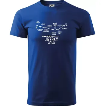 Jizerky ve stopě - Triko extra velké (5-8XL) - 8XL ( Královská modrá )