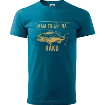 Pánské tričko Mám to na háku prut a ryba - Klasické pánské triko vyšší gramáže - XS ( Petrolejová )
