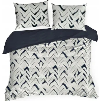 Povlečení Sada povlečení 160x200 z bavlněného saténu bílá se vzorem