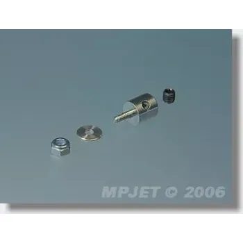 RC náhradní díl MPJet 2762 Závitová koncovka táhla M2 pro páku tl.2 Mosaz 2ks