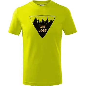 Dětské tričko s potiskem Get lost Velikost: 146/10 let, Barva trička: Limetková