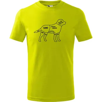 Dětské tričko s potiskem Kde drbat psa Velikost: 122/6 let, Barva trička: Limetková