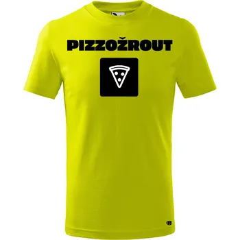 Dětské tričko s potiskem Pizzožrout Velikost: 110 /4 roky, Barva trička: Limetková