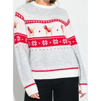 Dámský svetr Sinsay - Vánoční svetr se psi a zimním vzorem - vícebarevná - 352FJ-MLC - 352FJ-MLC-S