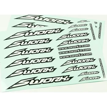 RC náhradní díl SWORKz Speed nálepky (PushBar), bílé, 2 ks.
