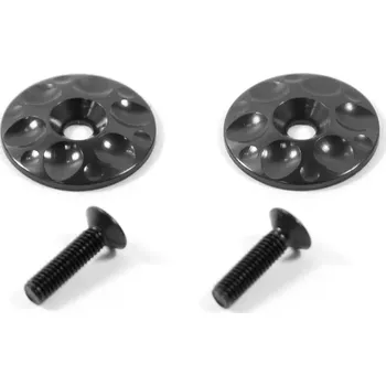 RC náhradní díl SWORKz hliníková černá podložka křídla, 2 ks.