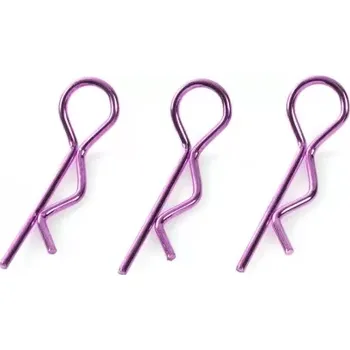 RC náhradní díl Revtec Sponka karosérie 1:8 velká zahnutá fialová (10) - expresní doprava