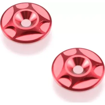 RC náhradní díl Revolution Design Hliníkové talířky zadního křídla, červené, 2 ks.