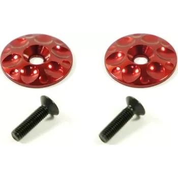 RC náhradní díl SWORKz hliníková červená podložka křídla, 2 ks.