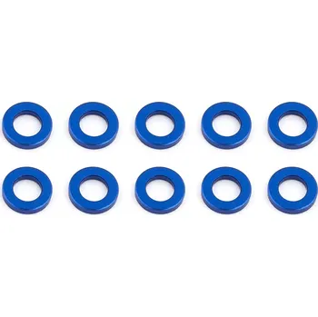 RC náhradní díl Associated Ballstud podložky, 5.5x1.0mm, modré alu, 10 ks.