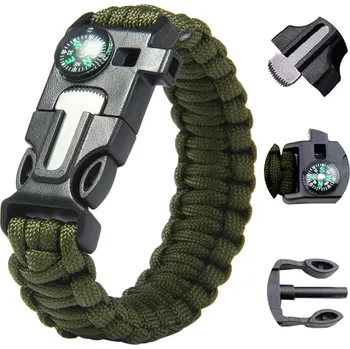 Náramek VERK GROUP Univerzální Dobrodružná Pomůcka: Kompas, Nůž a Paracord v Jednom
