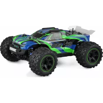 RC model auta AMEWI Trade e.K. RC auto Hyper Go Truggy brushed, zelenomodrá