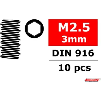 RC náhradní díl Team Corally Ocelový Inbusový červík, M2,5x3mm, 10 ks.