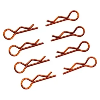 RC náhradní díl Ultimate Racing Sponky karoserie malé 1/10 - pravé a levé po 4ks. - oranžové