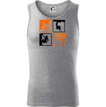 Quatro climb - Tílko pánské Core - L ( Tmavě šedý melír )