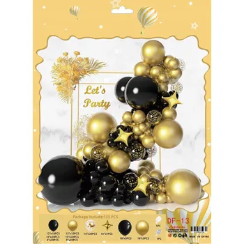 Balónek Zlatý balónkový set, sada balónků 133 ks