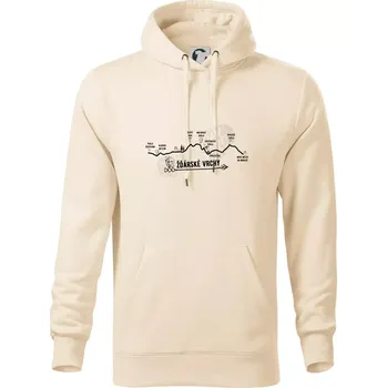 Pánská mikina Profil Žďárské vrchy - Mikina pánská Cape s kapucí - L ( Mandlová )