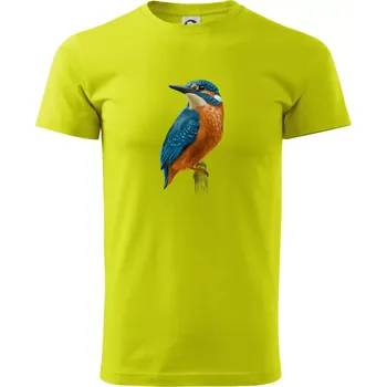 Lednáček kreslený - Klasické pánské triko vyšší gramáže - 4XL ( Limetková )