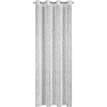 Záclona Hotová záclona 140x250 bílá s ozdobnou výšivkou, na kroužcích