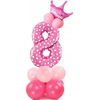 Balónek SADA NAROZENINOVÝCH BALÓNKŮ KORUNA ČÍSLICE 8 NAROZENINY