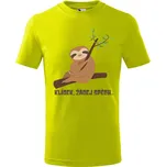 Dětské tričko s potiskem Klídek Velikost: 110 /4 roky, Barva trička: Limetková