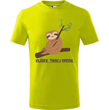 Dětské tričko s potiskem Klídek Velikost: 110 /4 roky, Barva trička: Limetková