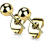Zlacené titanové náušnice kuličky 3 mm