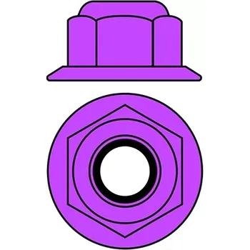 RC náhradní díl Team Corally Hliníkové Nylon STOPmatky M5 s ploškou - fialové - 10 ks.