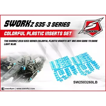 RC náhradní díl SWORKz plastové vložky, modré, 2 sady