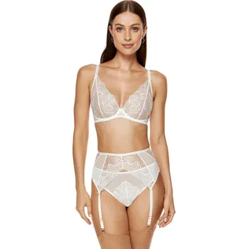 Kalhotky Dámské spodní prádlo GORTEKS Cherie embroidered garter belt cream CREAM 44