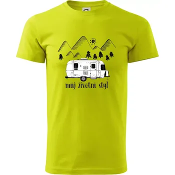 Můj životní styl - Klasické pánské triko vyšší gramáže - 4XL ( Limetková )